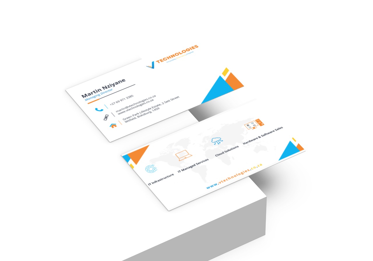 V Tech Business Card Mockup